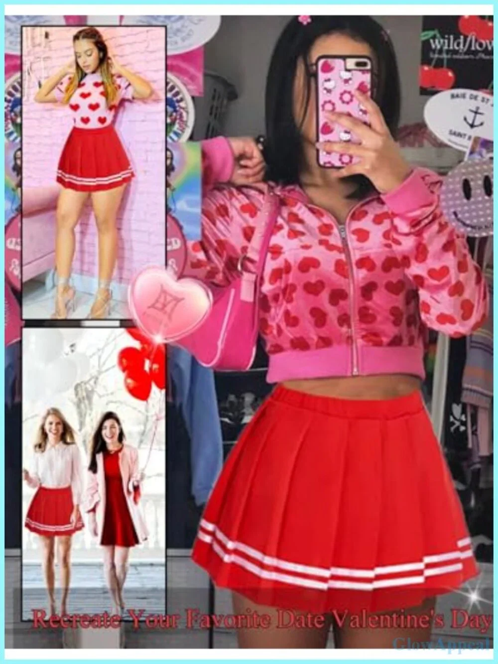 Pleated Mini Skirt High Waisted A-Line School Uniform Cheer Skirt